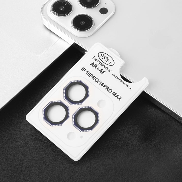 HD Lens Protective Film with Diamond, For iPhone 16 Pro / 16 Pro Max