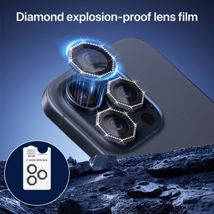 HD Lens Protective Film with Diamond, For iPhone 16 Pro / 16 Pro Max