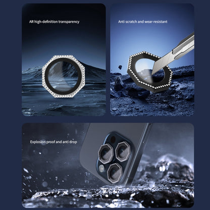 HD Lens Protective Film with Diamond, For iPhone 16 Pro / 16 Pro Max