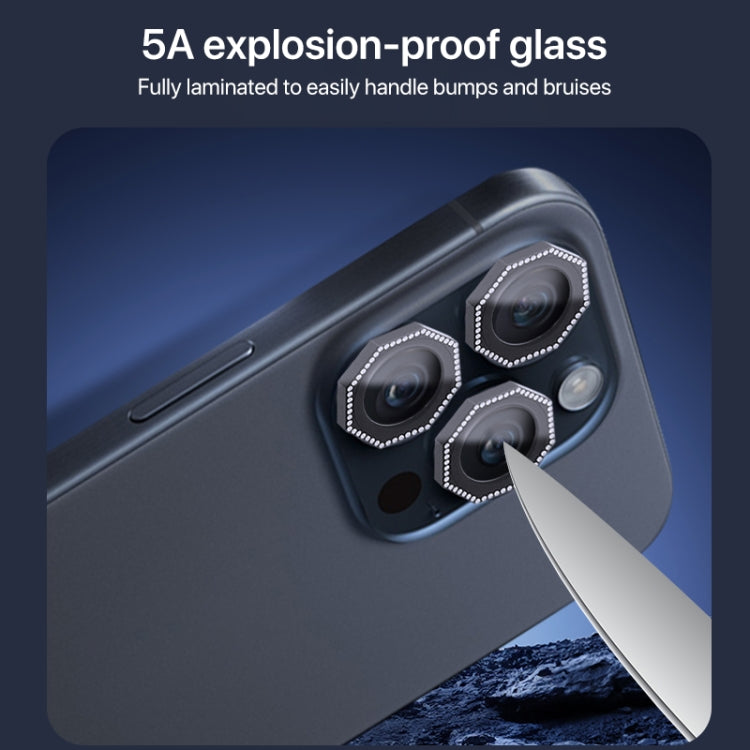HD Lens Protective Film with Diamond, For iPhone 16 Pro / 16 Pro Max