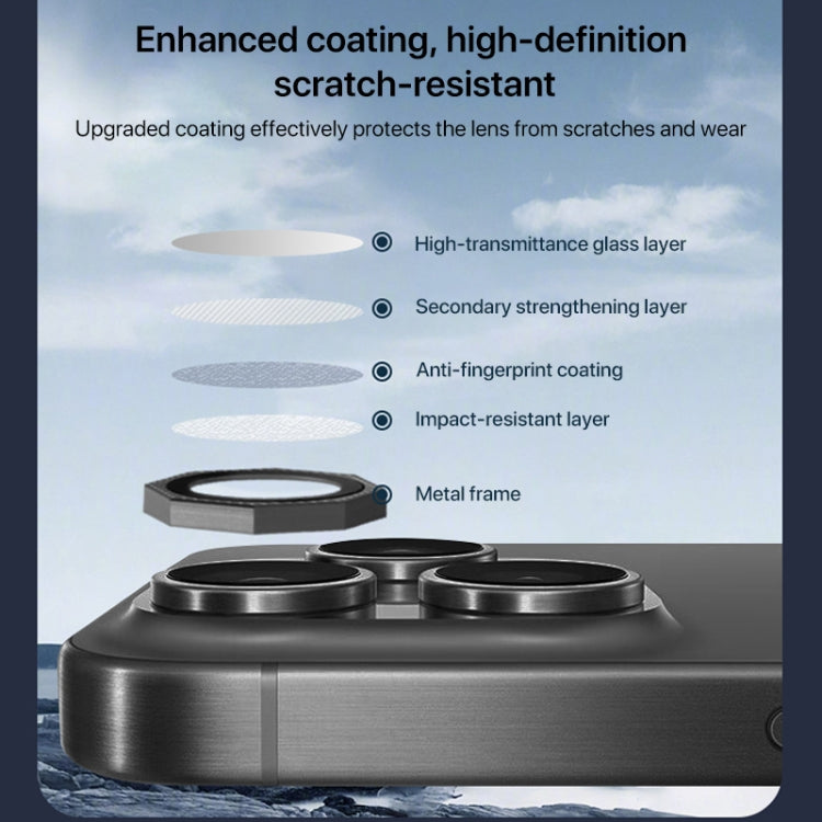 HD Lens Protective Film with Diamond, For iPhone 16 Pro / 16 Pro Max