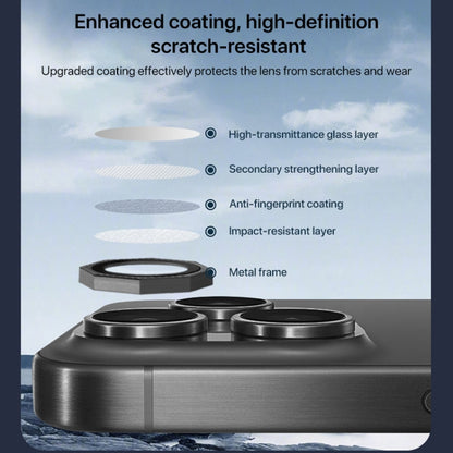 HD Lens Protective Film with Diamond, For iPhone 16 Pro / 16 Pro Max