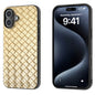 Black Frame Woven Texture PU Phone Case