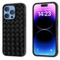 Black Frame Woven Texture PU Phone Case, For iPhone 16 Pro Max, For iPhone 16 Pro