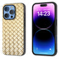 Black Frame Woven Texture PU Phone Case, For iPhone 16 Pro Max, For iPhone 16 Pro