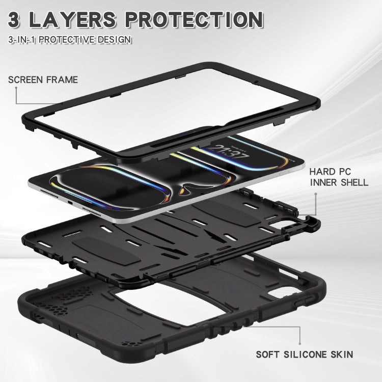 3-Layer Silicone Hybrid PC Tablet Case, For iPad Pro 11 2025 / 2024, For iPad Air 11 2025 / 2024