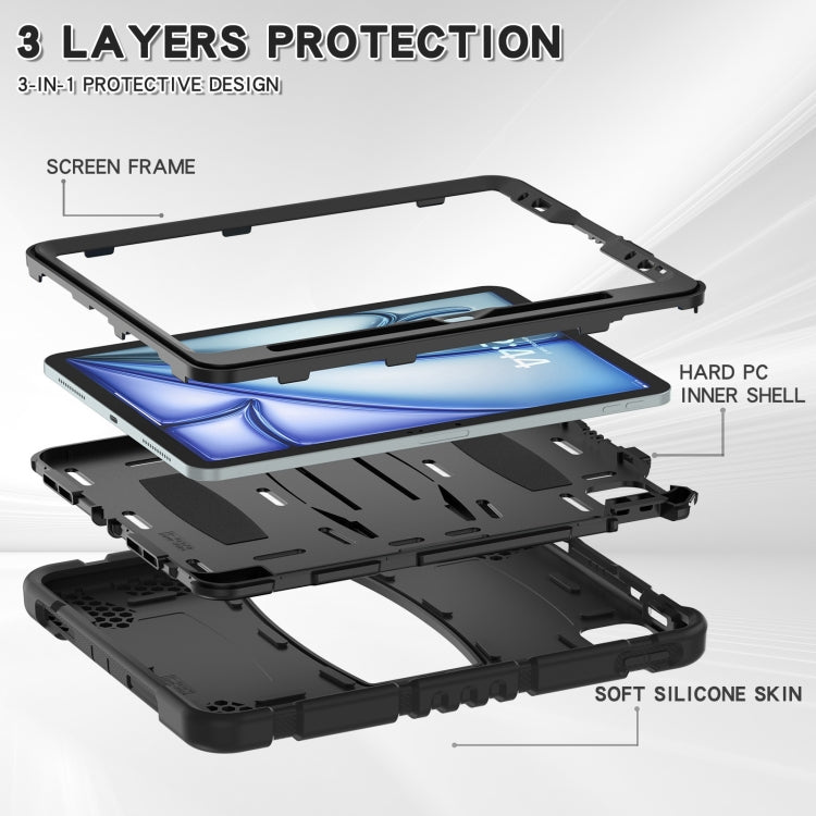 3-Layer Silicone Hybrid PC Tablet Case, For iPad Air 11 2026 / 2025 / 2024, For iPad Pro 11 2025 / 2024