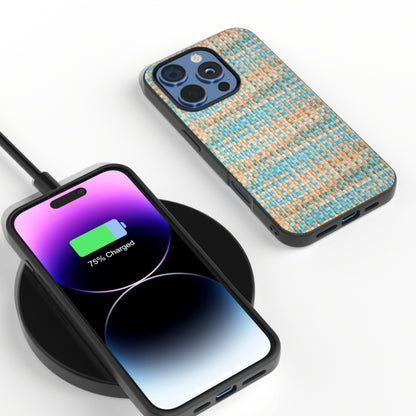 Black Frame Color Lattice Texture PU Phone Case, For iPhone 16 Pro Max, For iPhone 16 Pro, For iPhone 16 Plus, For iPhone 16