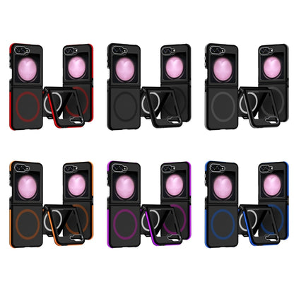 Dual-Color Skin Feel MagSafe Full Coverage Phone Case, For Samsung Galaxy Z Flip6 / Flip7 FE, For Samsung Galaxy Z Flip5
