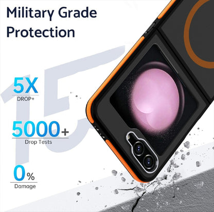 Dual-Color Skin Feel MagSafe Full Coverage Phone Case, For Samsung Galaxy Z Flip6 / Flip7 FE, For Samsung Galaxy Z Flip5