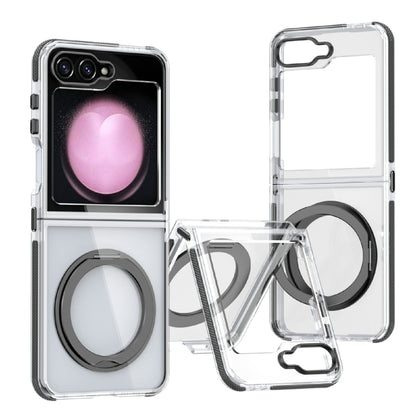 Dual-Color Clear Acrylic Hybrid TPU 360 Rotating Holder Phone Case