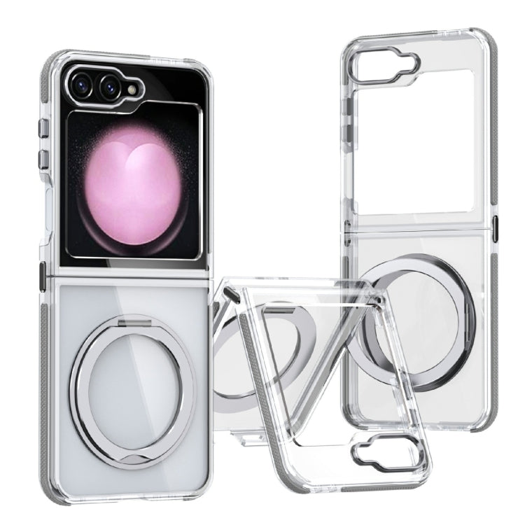 Dual-Color Clear Acrylic Hybrid TPU 360 Rotating Holder Phone Case