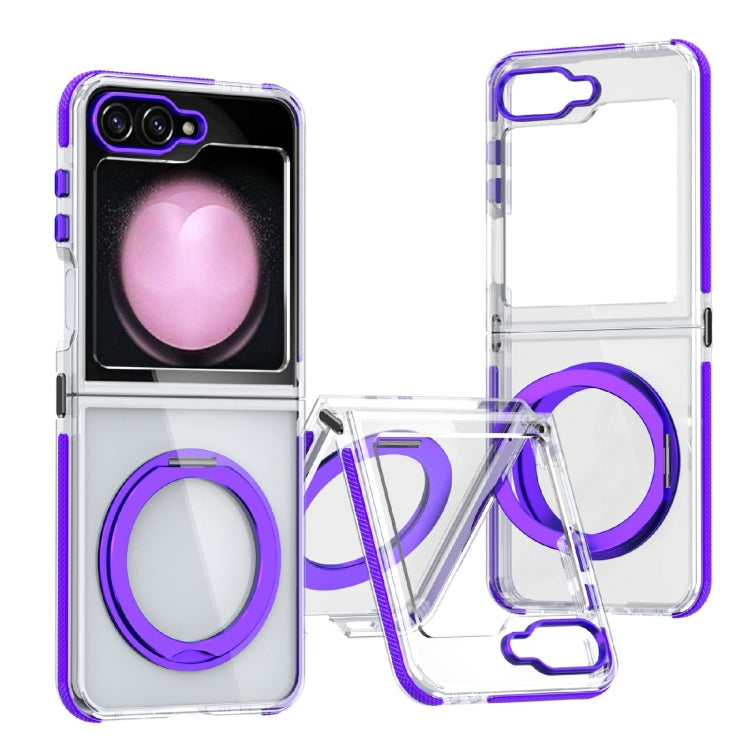 Dual-Color Clear Acrylic Hybrid TPU 360 Rotating Holder Phone Case