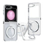 Dual-Color Clear Acrylic Hybrid TPU 360 Rotating Holder Phone Case