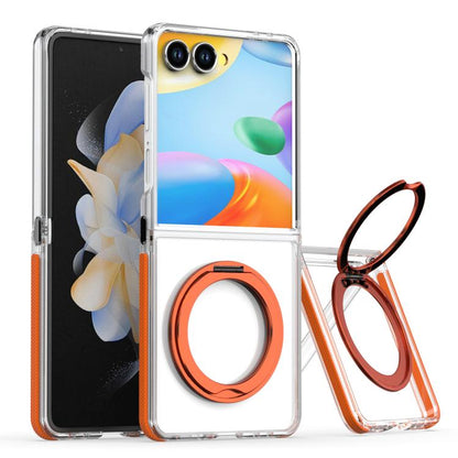 Dual-Color Clear Acrylic Hybrid TPU 360 Rotating Holder Phone Case