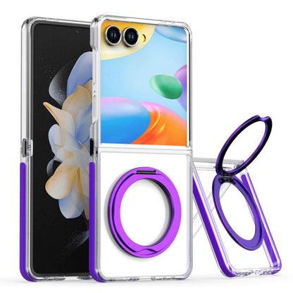 Dual-Color Clear Acrylic Hybrid TPU 360 Rotating Holder Phone Case