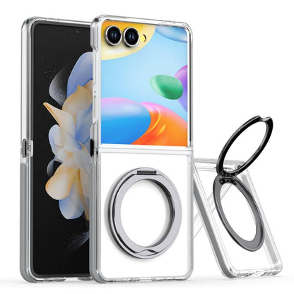 Dual-Color Clear Acrylic Hybrid TPU 360 Rotating Holder Phone Case