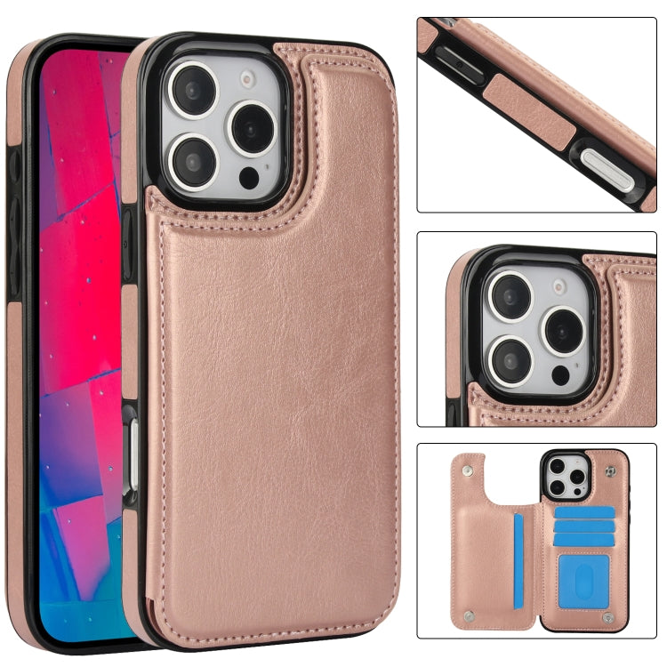 Double Buckle Crazy Horse Texture PU Phone Case