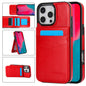 Solid Color Card Slots Bracket PU Phone Case