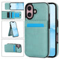 Solid Color Card Slots Bracket PU Phone Case