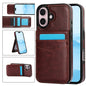 Solid Color Card Slots Bracket PU Phone Case