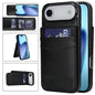 Solid Color Card Slots Bracket PU Phone Case