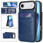 Solid Color Card Slots Bracket PU Phone Case