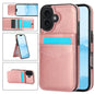 Solid Color Card Slots Bracket PU Phone Case