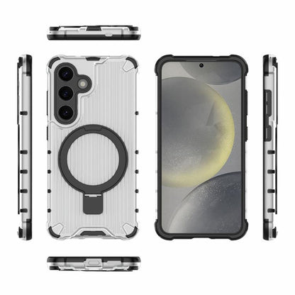 Grating 360 Degree Rotating Holder Shockproof Phone Case, For Samsung Galaxy S25 5G, For Samsung Galaxy S25+ 5G, For Samsung Galaxy S25 Ultra 5G