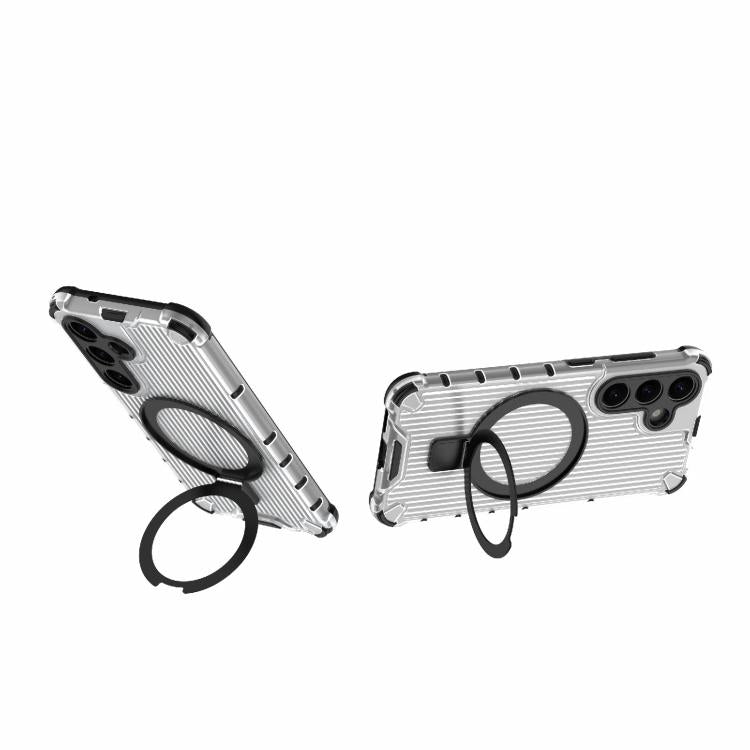 Grating 360 Degree Rotating Holder Shockproof Phone Case, For Samsung Galaxy S25 5G, For Samsung Galaxy S25+ 5G, For Samsung Galaxy S25 Ultra 5G