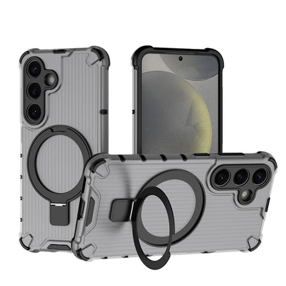 Grating 360 Degree Rotating Holder Shockproof Phone Case, For Samsung Galaxy S25 5G, For Samsung Galaxy S25+ 5G, For Samsung Galaxy S25 Ultra 5G
