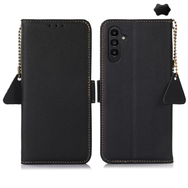 Side-Magnetic TJ Genuine Leather RFID Phone Case, For Samsung Galaxy S25 FE 5G, For Samsung Galaxy S25 Edge 5G, For Samsung Galaxy S25 Ultra 5G, For Samsung Galaxy S24 FE 5G