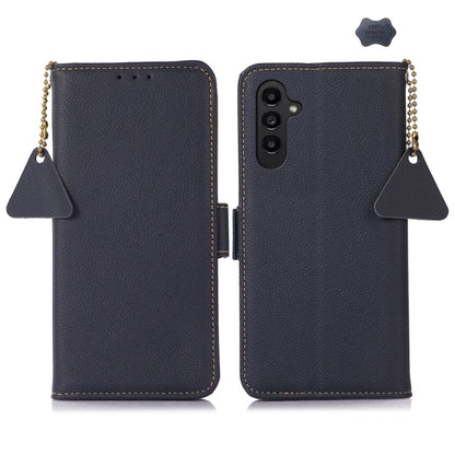 Side-Magnetic TJ Genuine Leather RFID Phone Case, For Samsung Galaxy S25 FE 5G, For Samsung Galaxy S25 Edge 5G, For Samsung Galaxy S25 Ultra 5G, For Samsung Galaxy S24 FE 5G