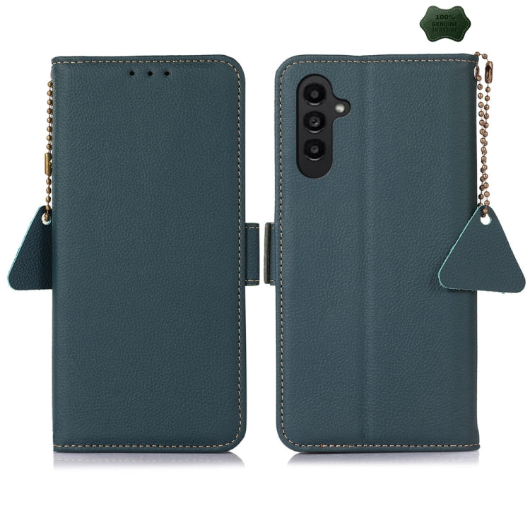 Side-Magnetic TJ Genuine Leather RFID Phone Case