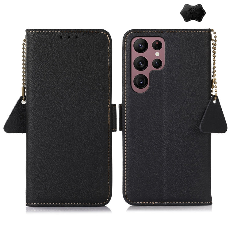 Side-Magnetic TJ Genuine Leather RFID Phone Case, For Samsung Galaxy S25 FE 5G, For Samsung Galaxy S25 Edge 5G, For Samsung Galaxy S25 Ultra 5G, For Samsung Galaxy S24 FE 5G