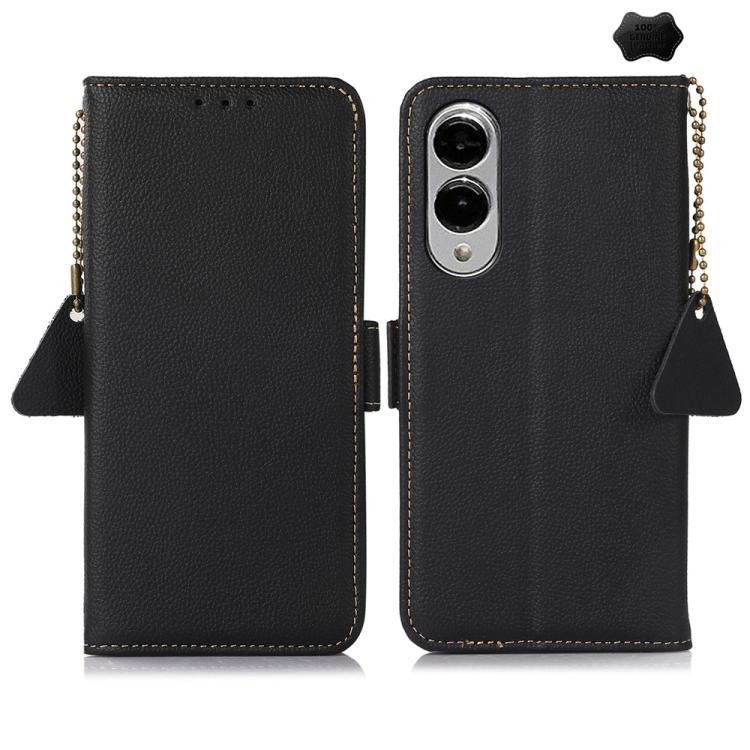 Side-Magnetic TJ Genuine Leather RFID Phone Case, For Samsung Galaxy S25 FE 5G, For Samsung Galaxy S25 Edge 5G, For Samsung Galaxy S25 Ultra 5G, For Samsung Galaxy S24 FE 5G