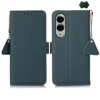 Side-Magnetic TJ Genuine Leather RFID Phone Case, For Samsung Galaxy S25 FE 5G, For Samsung Galaxy S25 Edge 5G, For Samsung Galaxy S25 Ultra 5G, For Samsung Galaxy S24 FE 5G