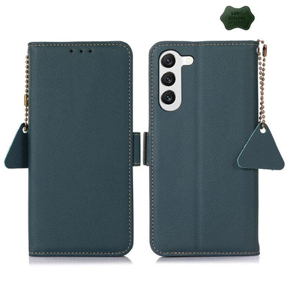 Side-Magnetic TJ Genuine Leather RFID Phone Case, For Samsung Galaxy S25 FE 5G, For Samsung Galaxy S25 Edge 5G, For Samsung Galaxy S25 Ultra 5G, For Samsung Galaxy S24 FE 5G