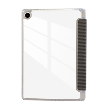 Carbon Fiber Clear Acrylic 3-Fold Leather Tablet Case