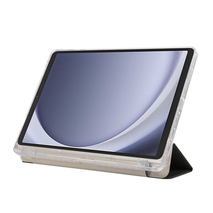 Carbon Fiber Clear Acrylic 3-Fold Leather Tablet Case