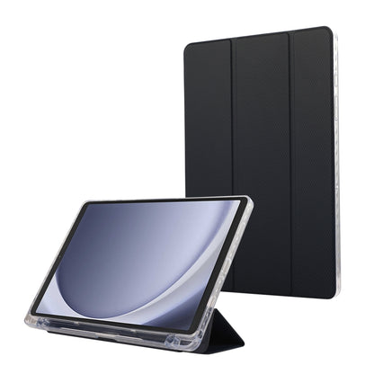 Carbon Fiber Clear Acrylic 3-Fold Leather Tablet Case