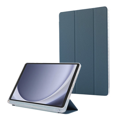 Carbon Fiber Clear Acrylic 3-Fold Leather Tablet Case