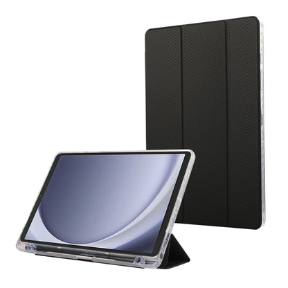 Carbon Fiber Clear Acrylic 3-Fold Leather Tablet Case