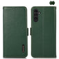 KHAZNEH Side-Magnetic Litchi Genuine Leather RFID Phone Case, For Samsung Galaxy S25 Ultra 5G, For Samsung Galaxy S24 FE 5G