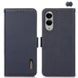 KHAZNEH Side-Magnetic Litchi Genuine Leather RFID Phone Case, For Samsung Galaxy S25 Edge 5G, For Samsung Galaxy S25 Ultra 5G, For Samsung Galaxy S24 FE 5G