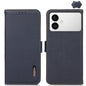 KHAZNEH Side-Magnetic Litchi Genuine Leather RFID Phone Case