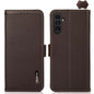 KHAZNEH Side-Magnetic Litchi Genuine Leather RFID Phone Case