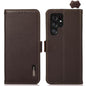KHAZNEH Side-Magnetic Litchi Genuine Leather RFID Phone Case