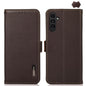 KHAZNEH Side-Magnetic Litchi Genuine Leather RFID Phone Case, For Samsung Galaxy S26+ 5G, For Samsung Galaxy S26 Edge 5G, For Samsung Galaxy S26 Ultra 5G, For Samsung Galaxy S26 5G, For Samsung Galaxy S25 FE 5G, For Samsung Galaxy S25 Edge 5G