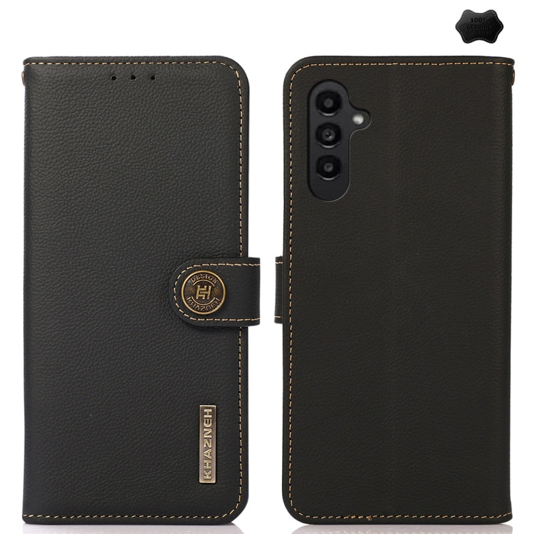 KHAZNEH Custer Genuine Leather RFID Phone Case, For Samsung Galaxy S25 Ultra 5G, For Samsung Galaxy S24 FE 5G